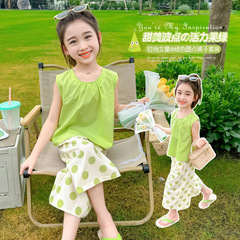女の子スーツ夏 2025 新しいスタイル子供服夏服ベビー女の子服ファッショナブルな夏の 2 点セット