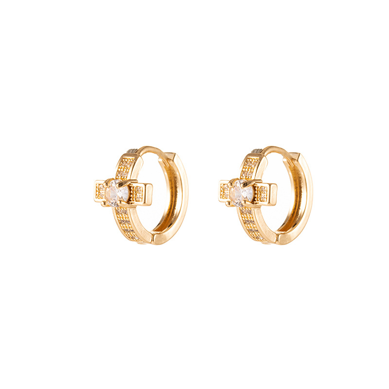 Orecchini a perno da uomo alla moda con diamanti, stile street style, per coppie, con zirconi super scintillanti, in offerta speciale._voghion.com