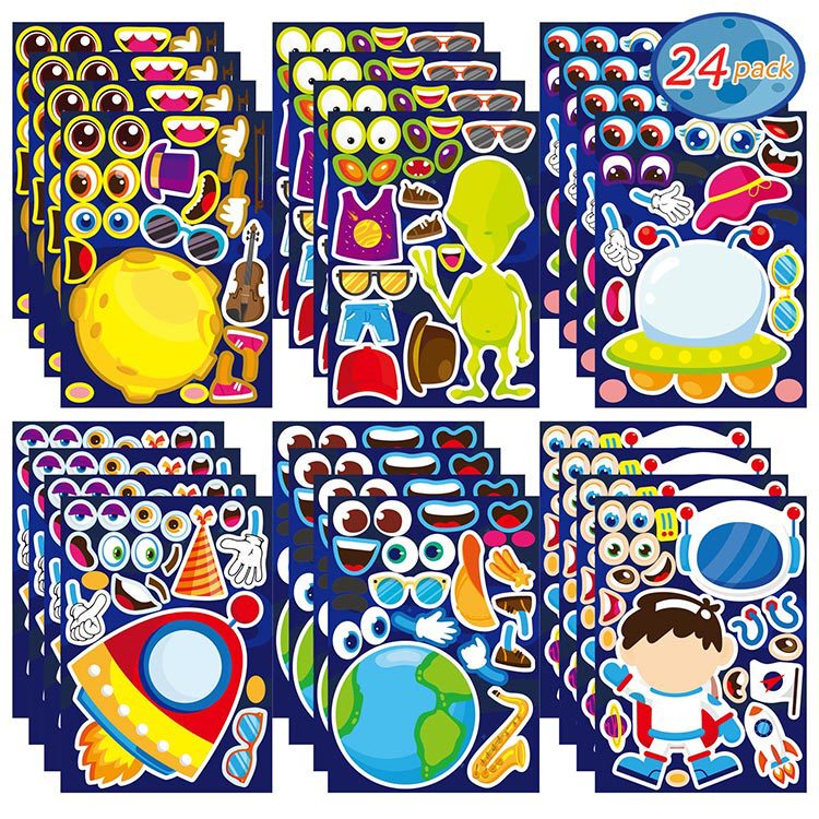 Kids Space Stickers Make Your Own Astronaut Sticker Party Game Decorative Supplies Sticker