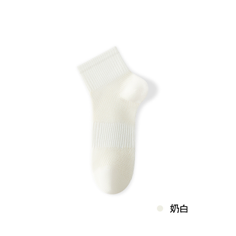 Calcetines de algodón de verano, calcetines de malla transpirables, calcetines de algodón anti-balling, calcetines blancos de mujer, Zhuhai al por mayor