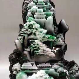 仿玉石岫岩玉原石奇石南阳独山玉摆件玉雕雕刻仿翡翠岫玉山水