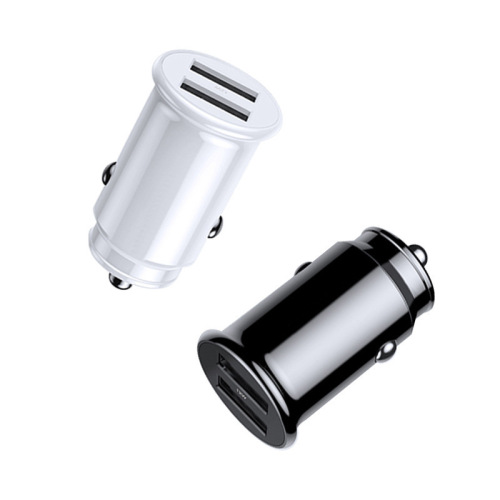 New Mini Car Dual-Angle Invisible Dual USB Charging Head Auto Car Charger Fast Charge 5V 3A