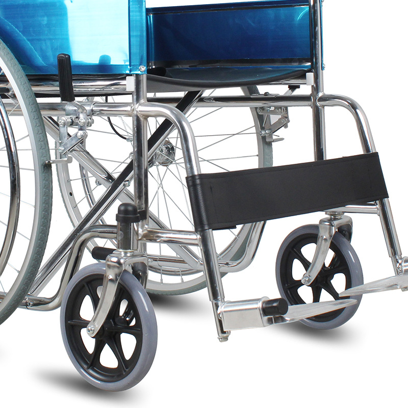 silla de ruedas de acero al carbono plegable pequeña y gruesa portátil multifuncional fabricante de carro de personas mayores con discapacidad