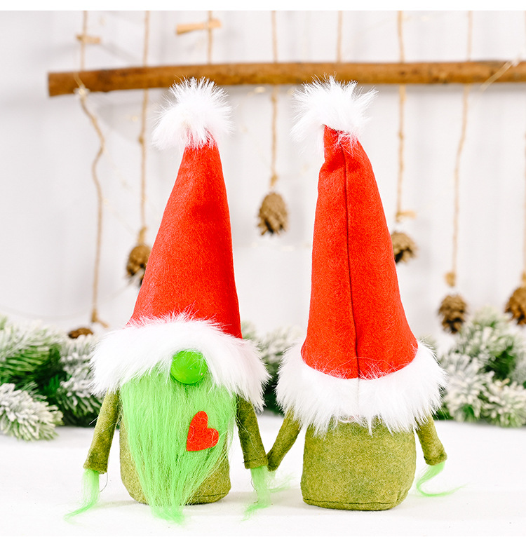 New Christmas Red Heart Grinch Faceless Puppe Dekoration Großhandel Nihaojewelry display picture 4
