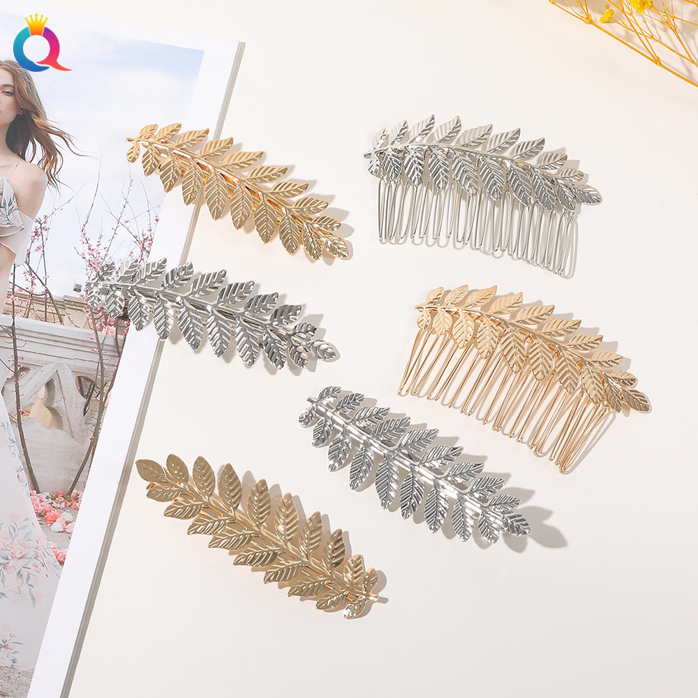 Simple Style Leaf Metal Hair Clip Hair Combs 1 Piece display picture 1