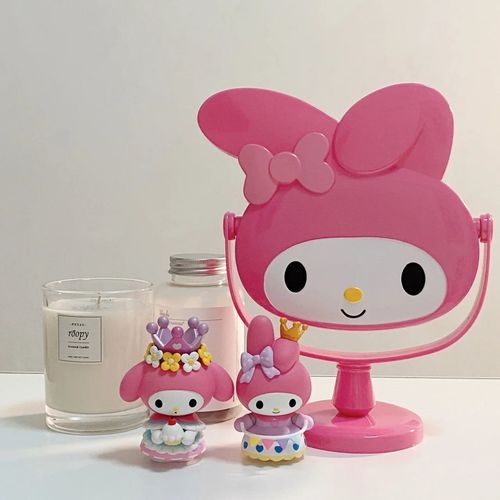 Cartoon desktop mirror cute desktop children's makeup mirror small mirror dressing table dressing mirror flip high foot home