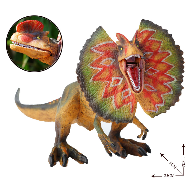 Transfronterizo nuevo doble cresta Dragón modelo grande Spinosaurus modelo de dinosaurio simulación hecha a mano modelo sólido boca móvil