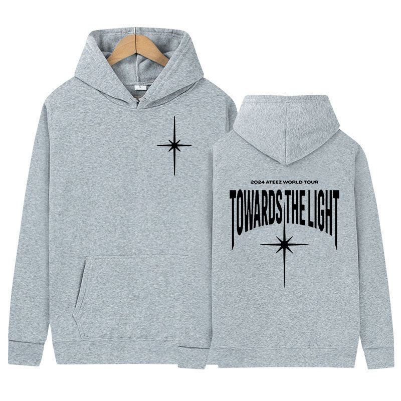 Corea del Sur ATEEZ 2024 World Tour Suéter hacia la sudadera con estampado de color claro Hip Hop Kpop para hombres y mujeres