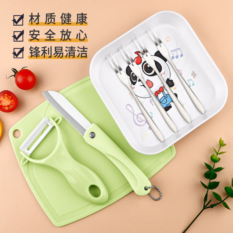 Cuchillo de corte de cabello de tres piezas, cuchillo de corte de frutas de cerámica doméstica multifuncional, regalos de raspado y corte de platos de verduras.