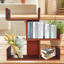 实木桌面学生上课书本收纳架办公室置物架卧室书柜三层收纳家居