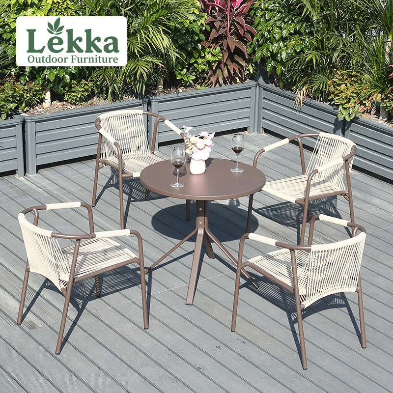 Factory Outdoor Tables and Chairs, Courtyard Outdoor Garden Terrace Furniture, Export Dining Table, Milk Tea Shop Balcony Table and Chairs Three-Piece Set