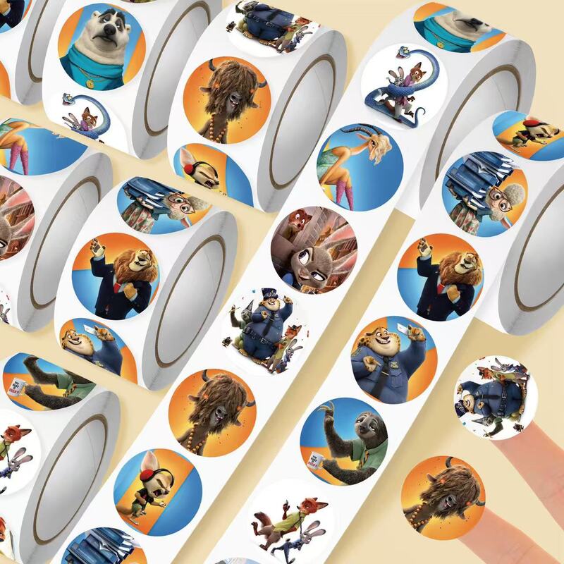 Zootopia Cute Cartoon High-Value Curly Stickers Peripheral Decoration Handbook Stickers DIY Sealing Tape