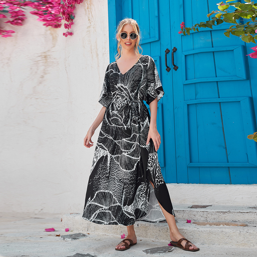 12-color transfronterizo Amazon nuevo Vestido de playa de vacaciones bikini ropa de protección solar traje de baño blusa 3903