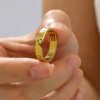 Golden fashionable jewelry for beloved stainless steel, accessory, ring