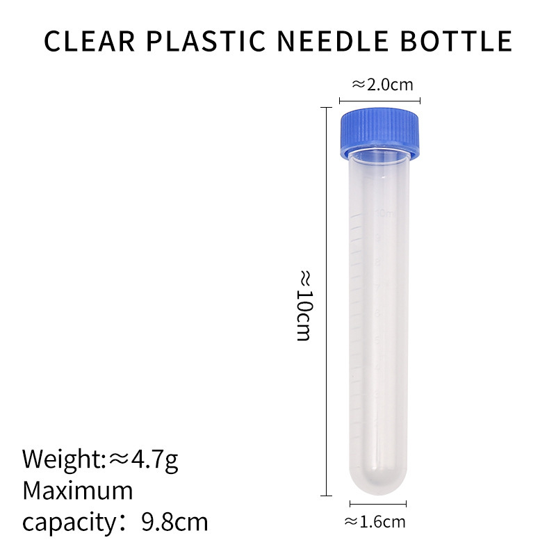 Tubo de aguja, almacenamiento de plástico transparente, botella de aguja, herramienta de costura de bricolaje hecha a mano, tubo de almacenamiento de aguja de coser a mano para el hogar, tubo de aguja