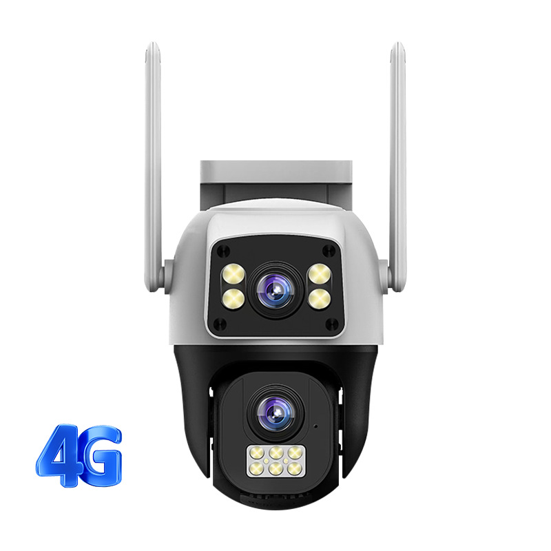 Cámara PTZ de Doble Lente V380 4G WiFi de ABS, Impermeable, para Interiores y Exteriores