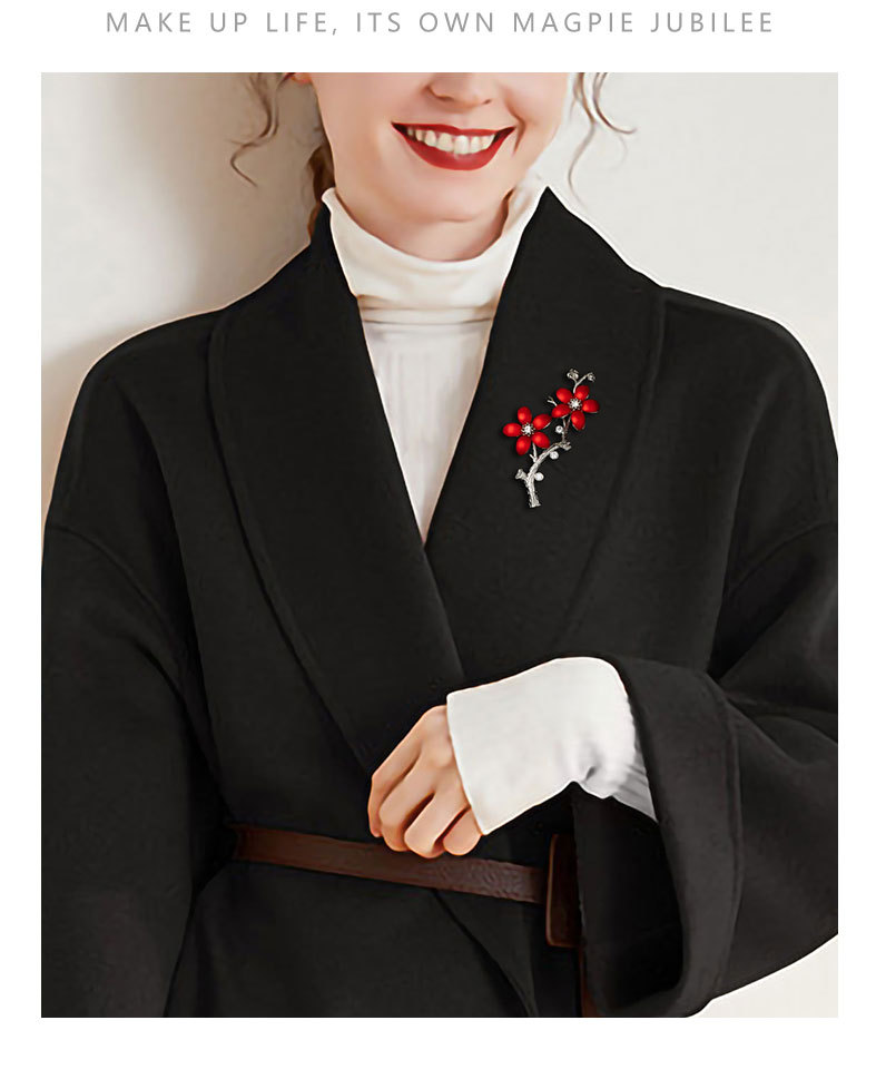 复古优雅梅花胸针小众设计时尚百搭喜庆胸花高级感西装