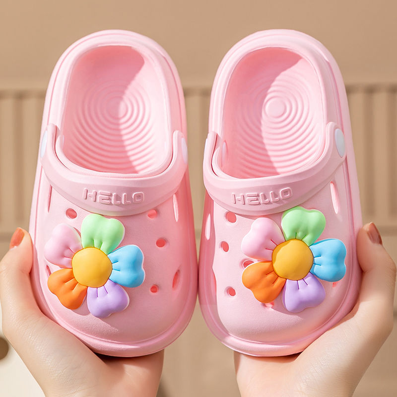 卡通儿童洞洞鞋男女童夏季2025新款室内防滑宝宝沙滩鞋小孩凉拖鞋