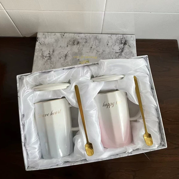 High-end gift box blue + red + 2 lids and 2 scoops
