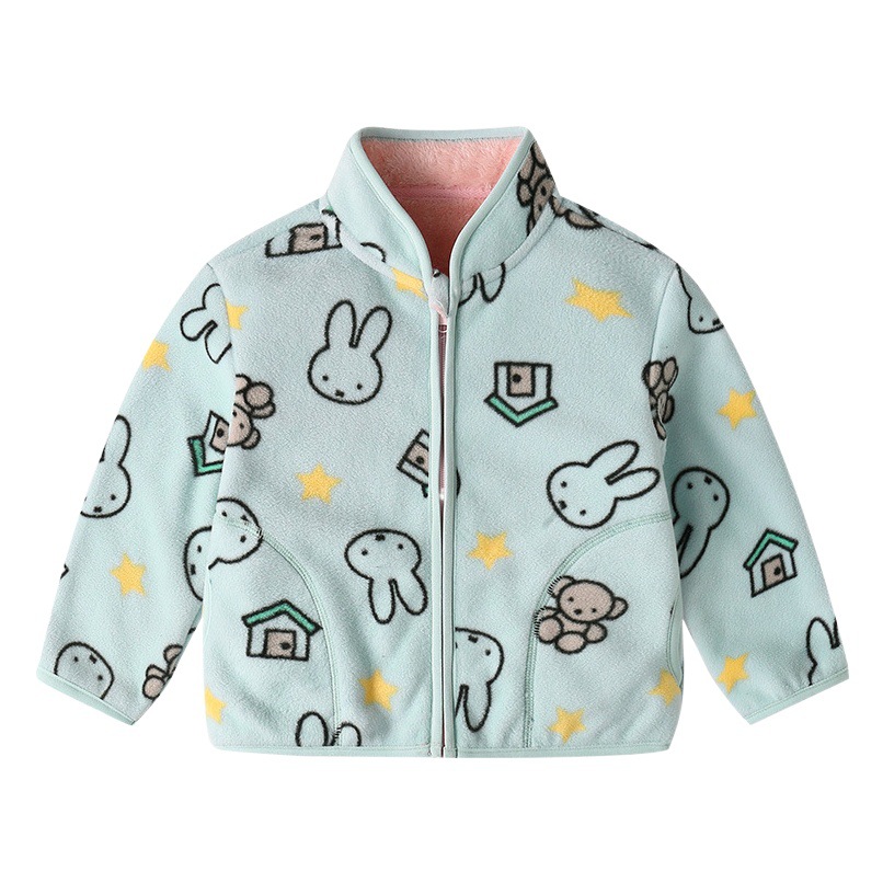 Chaqueta para niños Primavera y otoño Invierno cardigan para niños medianos y pequeños forrado de lana para niños y niñas Chaqueta para niños chaqueta de lana polar cálida