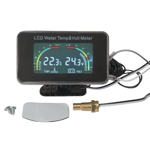 LCD displey avtomobil su temperaturu və gərginlik iki-birində ölçən 12V/24V universal