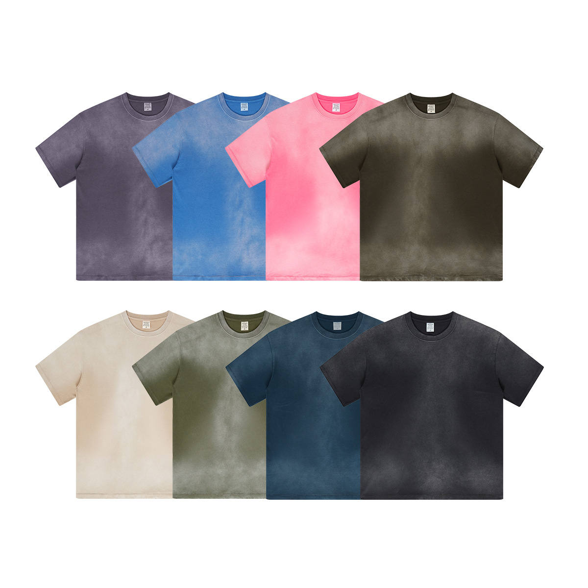 Impresora de marcas| 2025 primavera y verano juventud algodón cuello redondo lavado con agua de manga corta estilo americano calle suelta camiseta de hombre