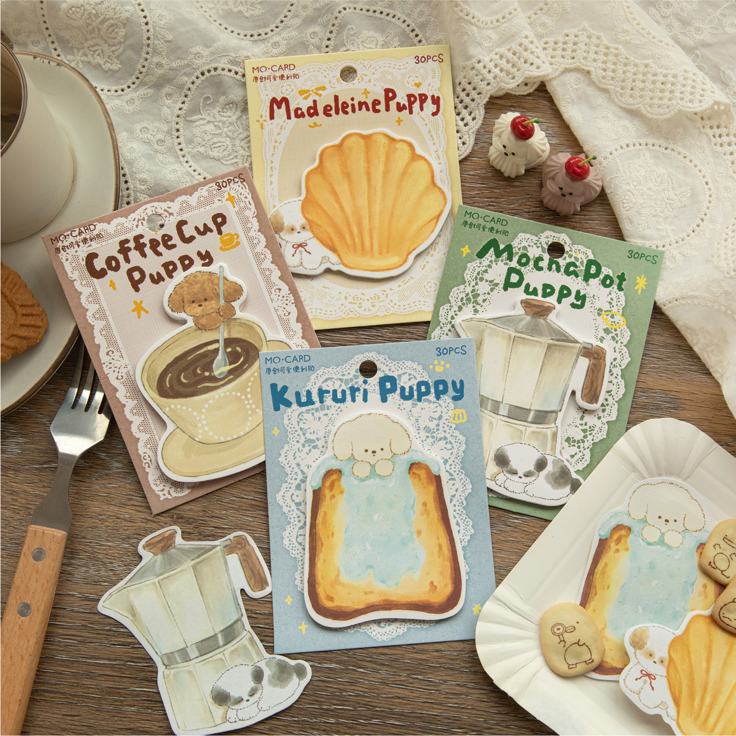 Mo Mo Special-Shaped Sticky Notes Dog Cafe Cute Creative Pattern Student Office Message Note Note Paper