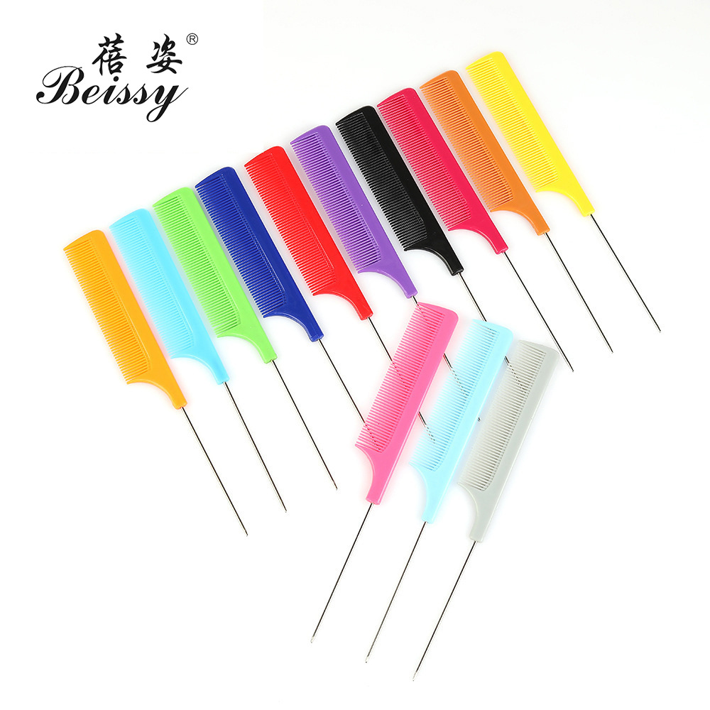 Multicolor plastic tip-tail comb