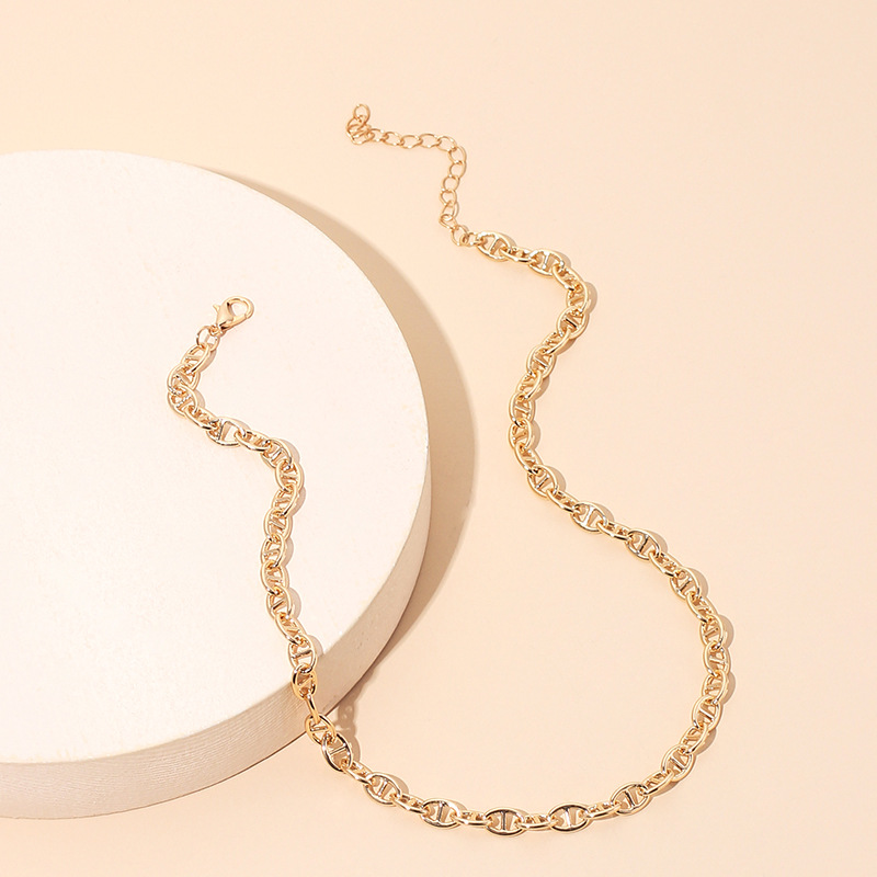 14g Weight Necklace Classification Wedding, Travel Occasion Lock Pattern Women'S Gender Gold, Silver Color Simple Hip Hop Stacking Necklace 3