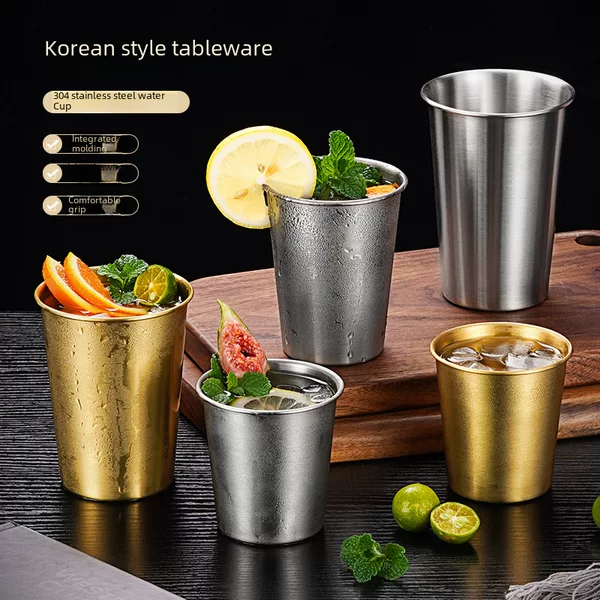304 Stainless Steel Cup Beverage Handsome Cup Beer Cold Drink Convenient Simple Coffee Mouth Cup Water Cup Portable Single Layer