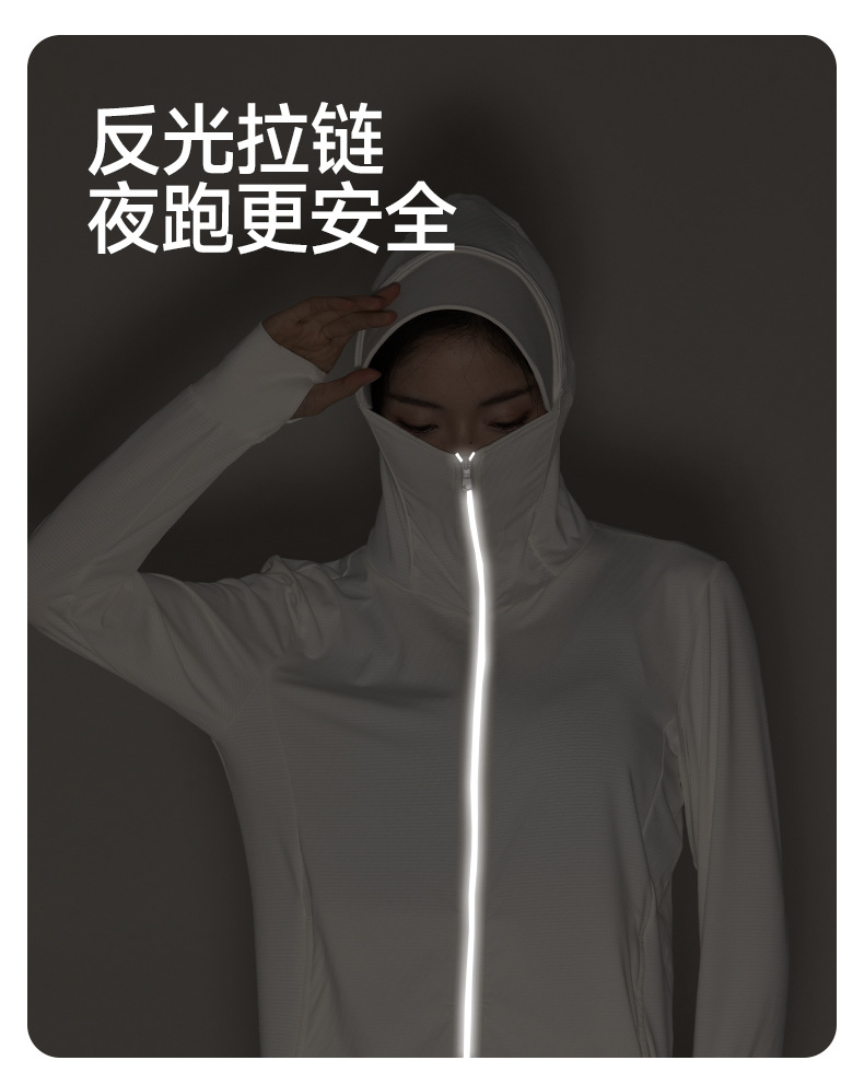 【中国直邮】奢笛熊 夏季原纱防紫外线户外骑行开车冰丝质感外套防晒服防晒衣   女款 远峰蓝 M