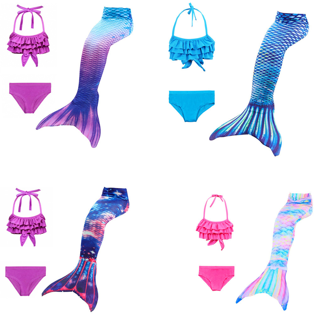 2019 New Mermaid Swimsuit Children's Girls Bikini European and American Foreign Trade Children's Clothing Girls Separates Swimsuit Swimwear