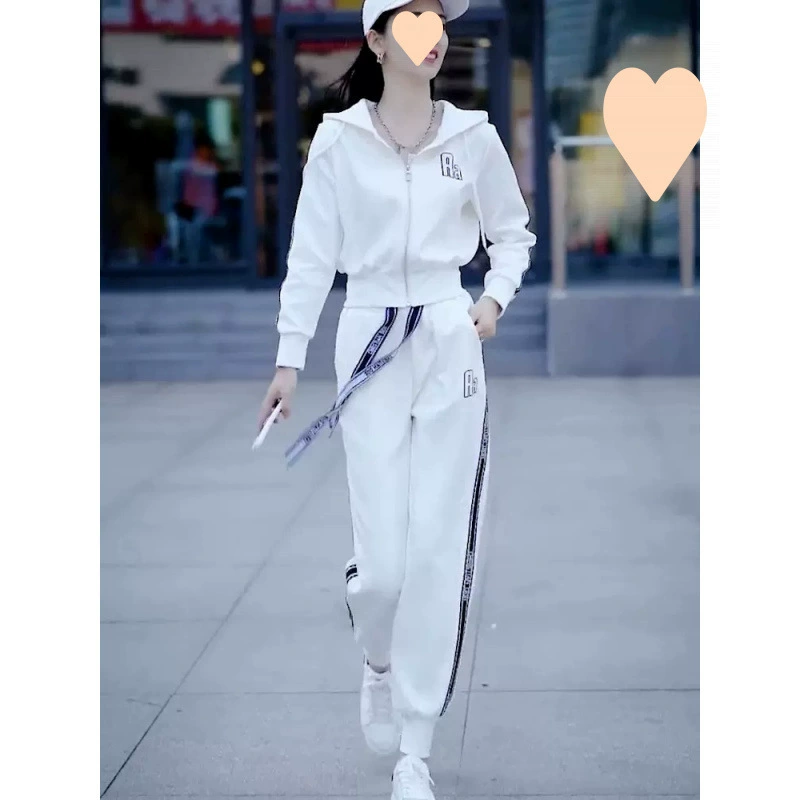 Онлайн красный повседневный спортивный костюм женский 2025 новый весенний и осенний мода минус возраст женский костюм из двух частей