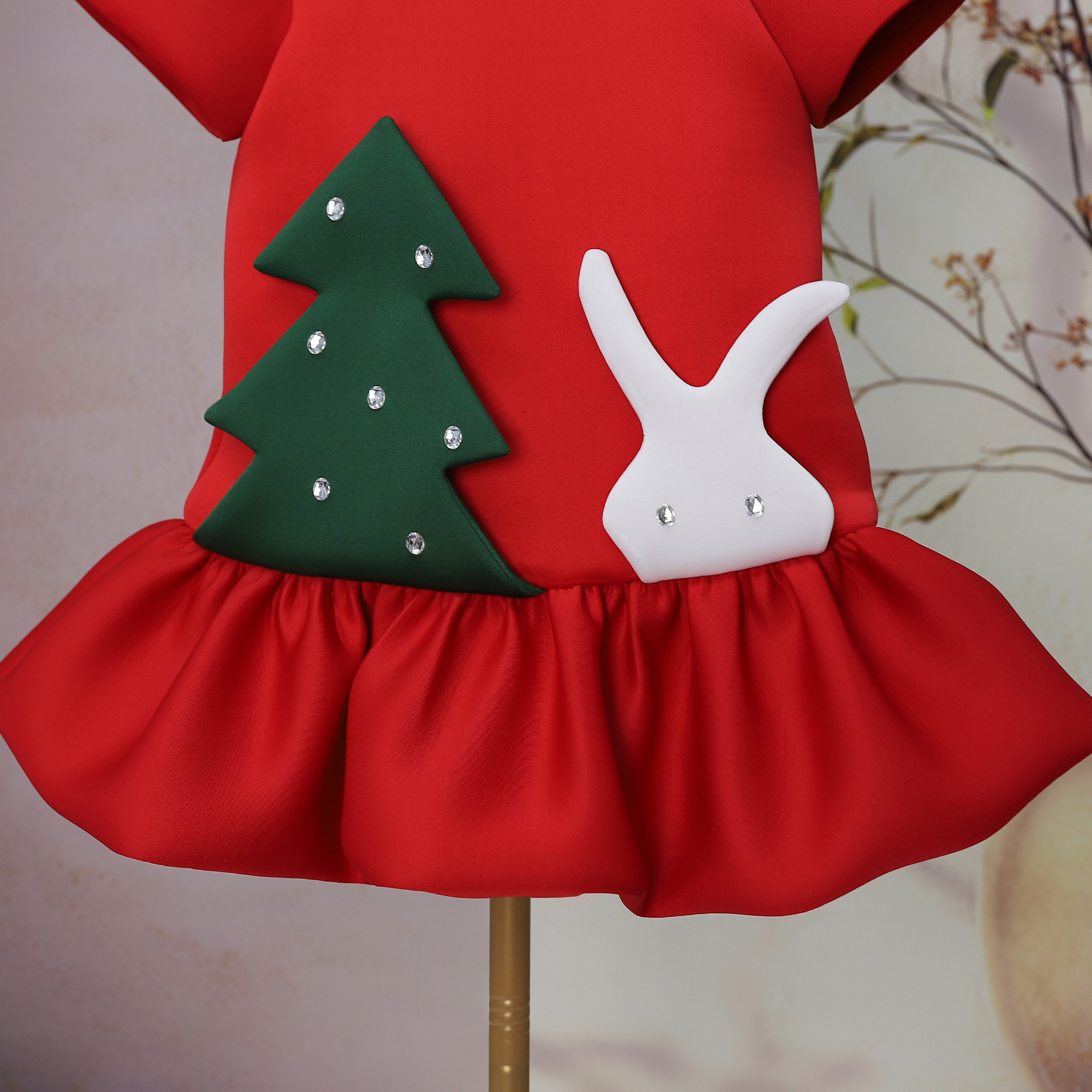Festliches Weihnachtskleid Für Mädchen Mit Cartoon-print_voghion.com