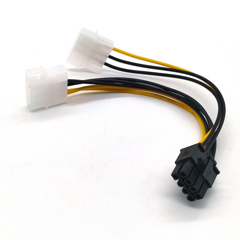 双色3P转8P显卡供电线 2个3pin转8pin 显卡电源线 电脑配件批发