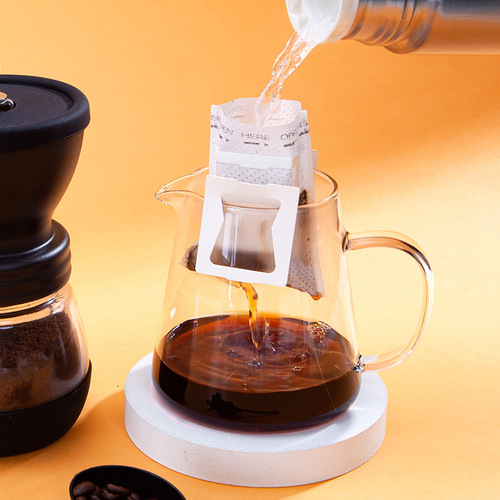 Coffee filter bag for pour-over coffee, single-use, portable, dripper filter cup bag