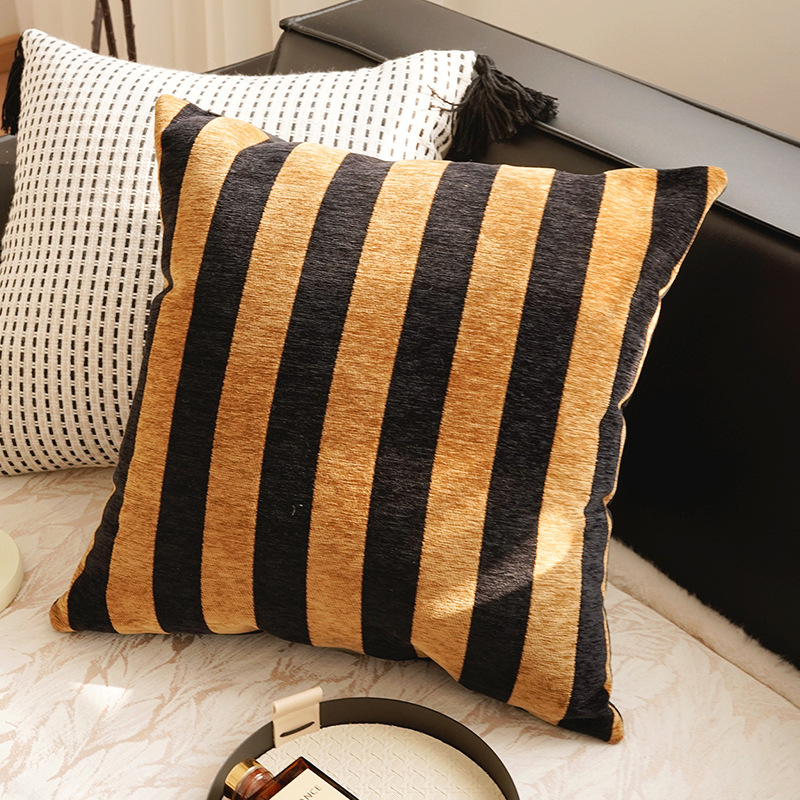 ins nórdico francés lujo negro y blanco retro almohada sofá sala de estar superior almohada cojín cabezal de cama respaldo