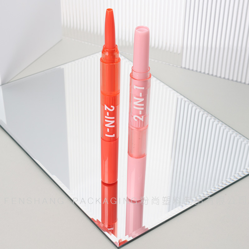 彩妆包材厂家直销双头笔管高光笔卧蚕笔口红管润唇膏管眉笔管材