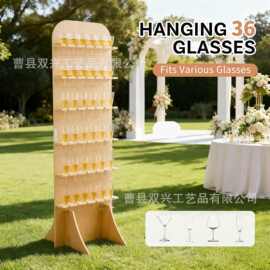 跨境木质展示架户外室内婚礼派对酒架鲜花架木质展示架酒杯架