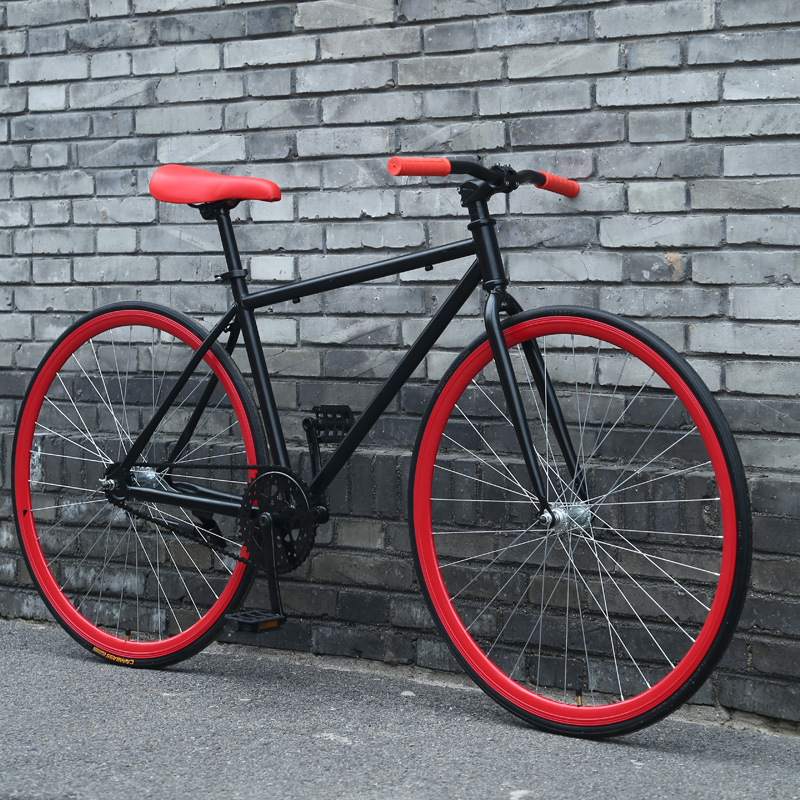 Fixed-Gear Bicycle with Inverted Brake for Teenagers, Middle School Students, Men and Women, Minimalist Solid Tire Road Bike