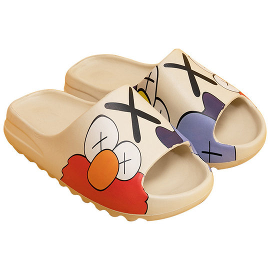 虾皮图案夏季拖鞋flat shoes学生flip flops slippers情侣一字拖