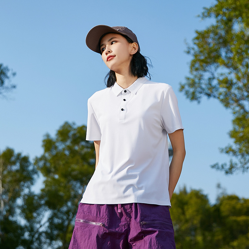 Polo de verano para hombres, nailon de seda de hielo, hombres y mujeres sin costuras, camiseta de manga corta casual de negocios, grupo de camisetas de hombres de alta elasticidad