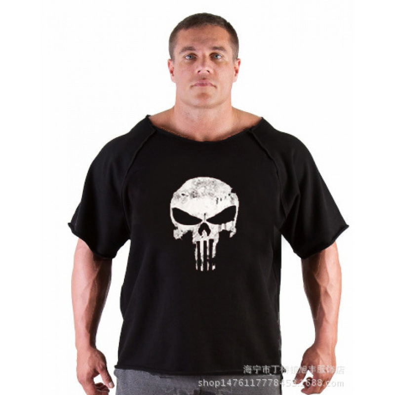 Wish Aliexpress Men's Batman Printed Gym Short-Sleeved Bat Shirt Bodybuilding Sports T-Shirt