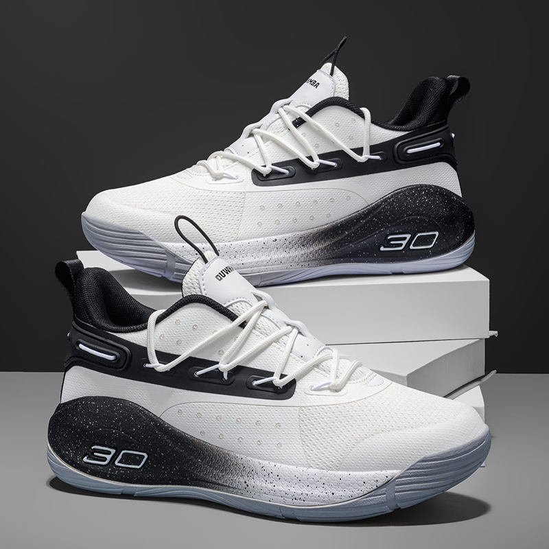 Men's non-slip white basketball shoes, youth training professional competition practical sneakers, comfortable breathable sports shoes for women