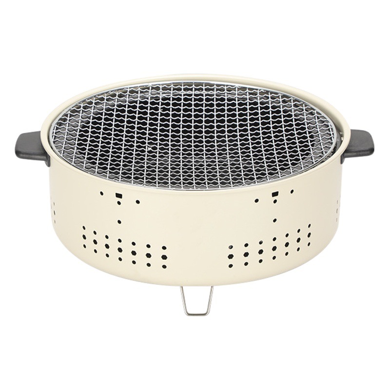 Horno de carbón multifuncional para cocinar té, parrilla de barbacoa portátil interior, traje redondo para acampar al aire libre