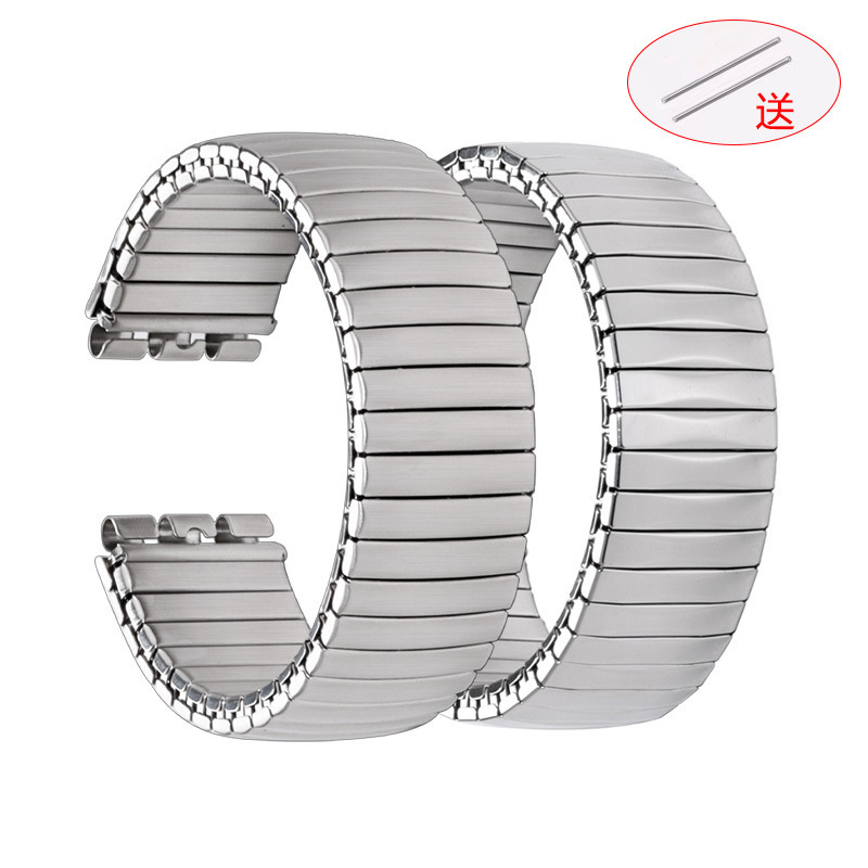 Applicable to swatch swatch stainless steel elastic watch strap frosted silver spring elastic watch strap 17mm in stock