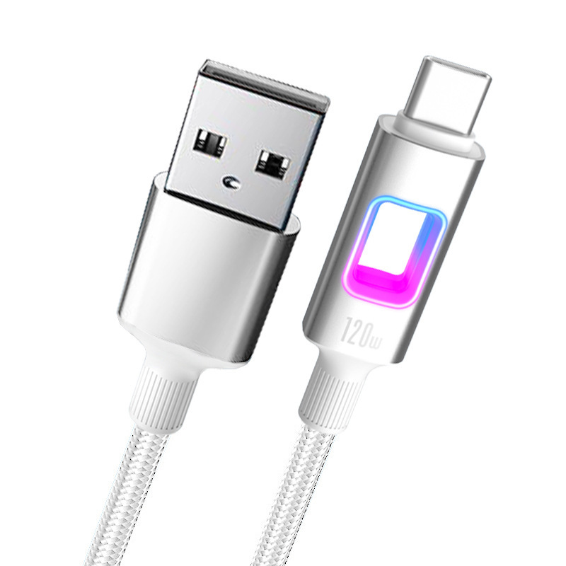 发光120W超级闪充Typec数据线适用苹果华为vivoppo小米车载充电线|undefined