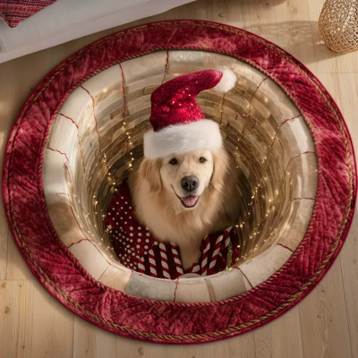 trade red truck golden retriever quilted, Avtomobil döşəmə paspasları - 3-16-x-164141cm-round