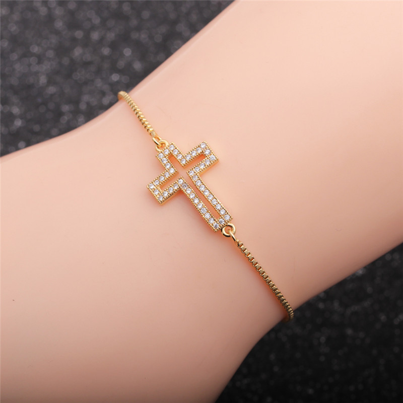 Fashion Micro-inlaid Zircon Cross Bracelet display picture 7