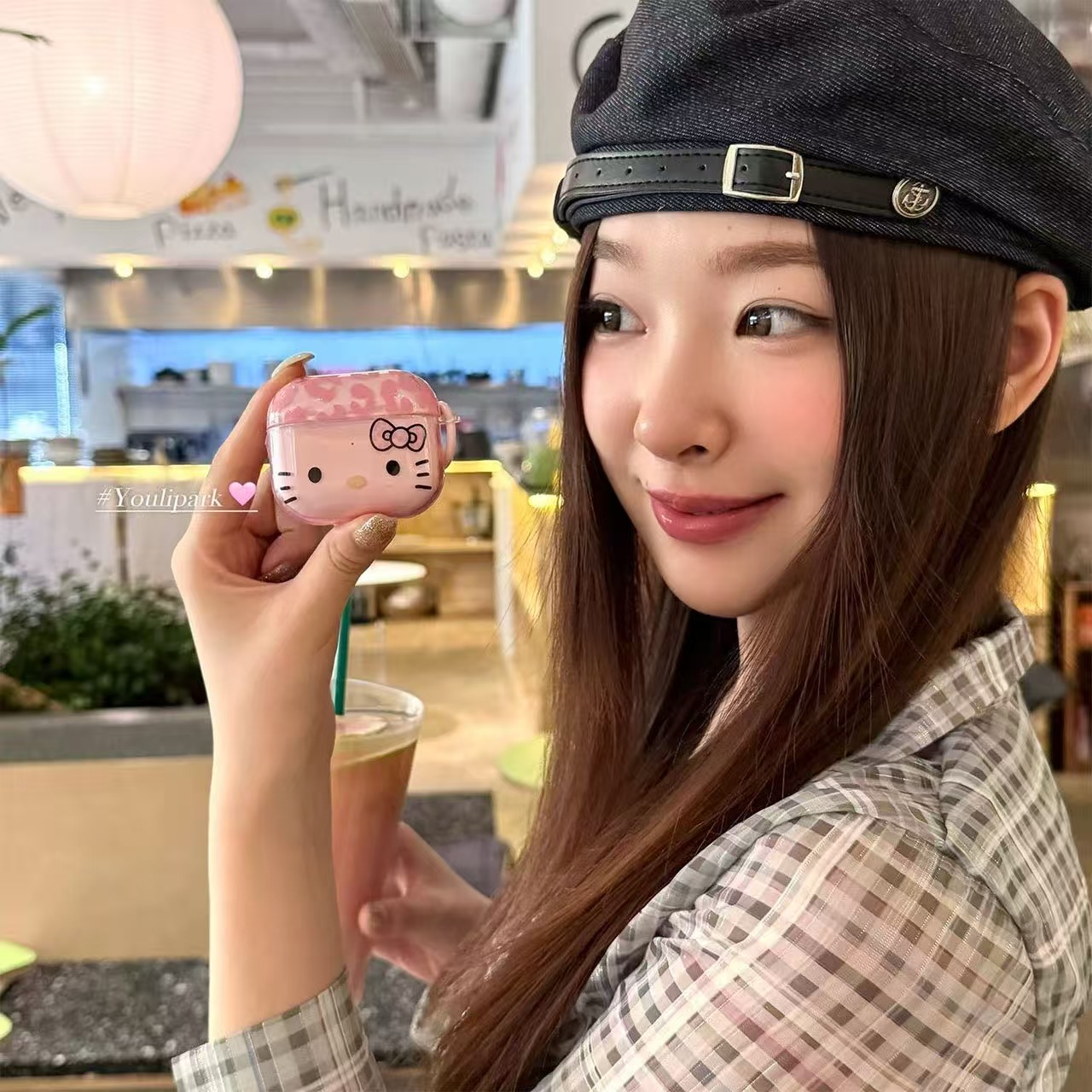Corazón encantador de niña leopardo arco gato Airpods 1 / 2 generación Apple inalámbrico Bluetooth auriculares cubierta 34